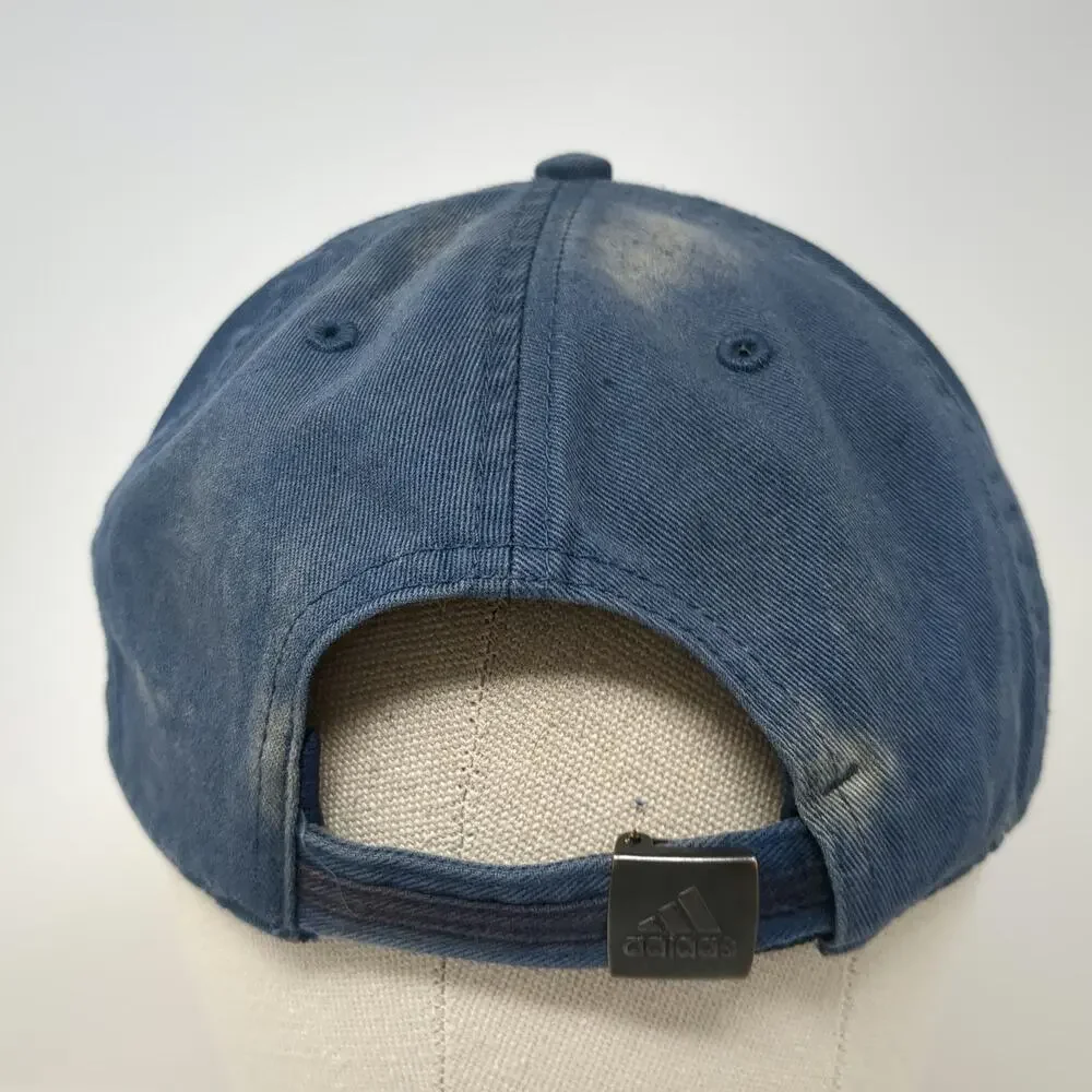 Adidas Baseball Cap Blue One Size American Flag Patch Slideback Strap Hat Logo